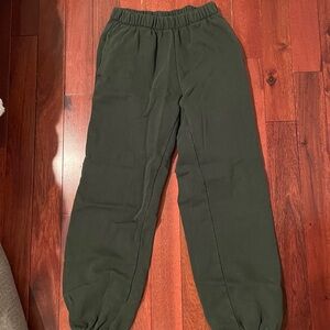 Dark green brandy Melville cuffed sweatpants